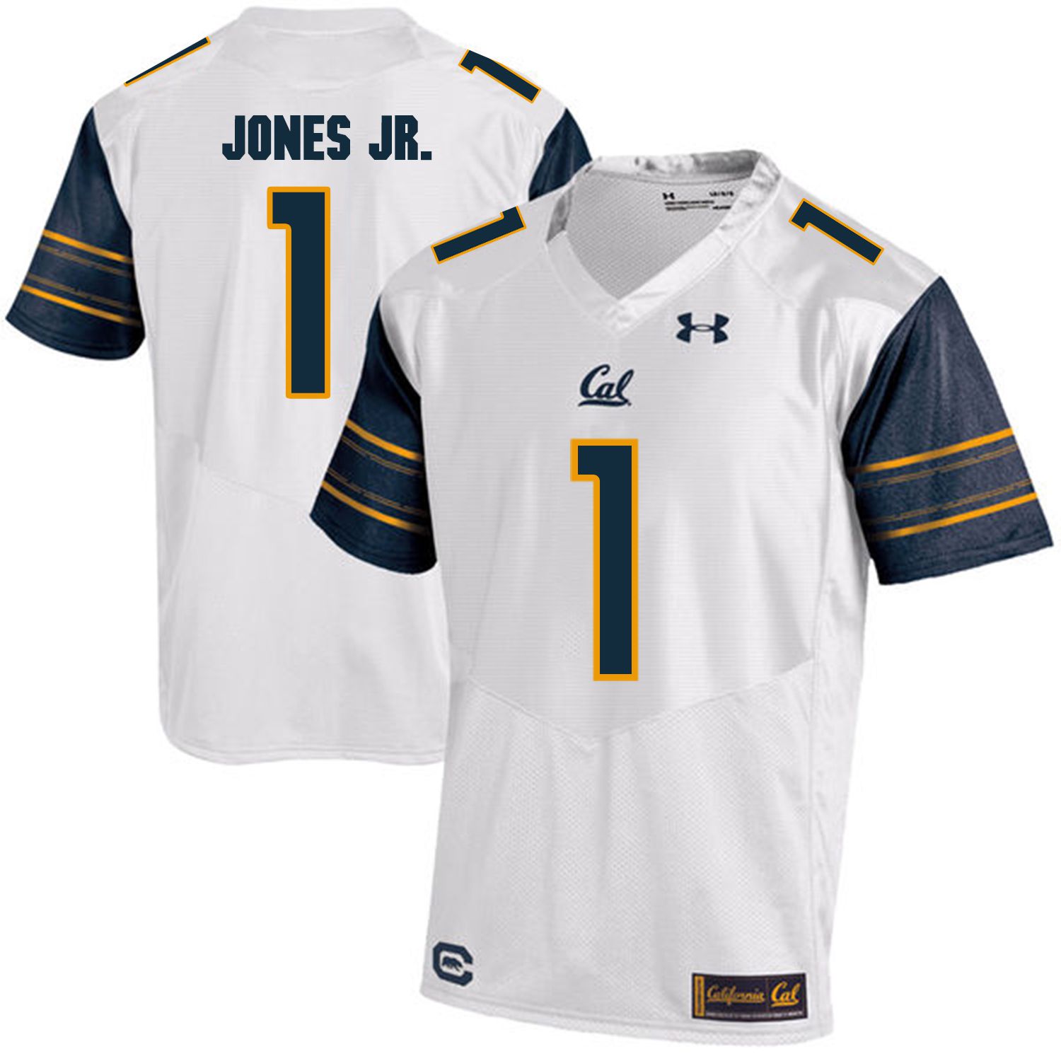 Men California Golden Bears 1 Marvin Jones Jr. White Customized NCAA Jerseys